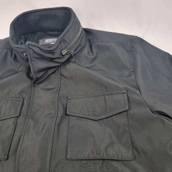 Kenneth Cole Reaction black lined utility jacket with zipper details - Picture 3 of 6